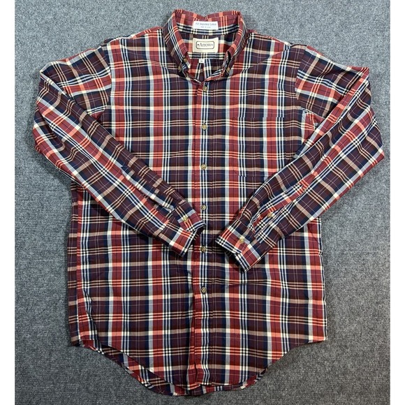 Arrow Other - Vintage 90s Arrow Button Down Long Sleeve Plaid Shirt Men's Size M Made in USA